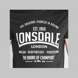 Lonsdale tmavošedé pánske tričko s tlačeným logom materiál 60%bavlna 40%polyester  posledné kusy veľkosti XS,  S